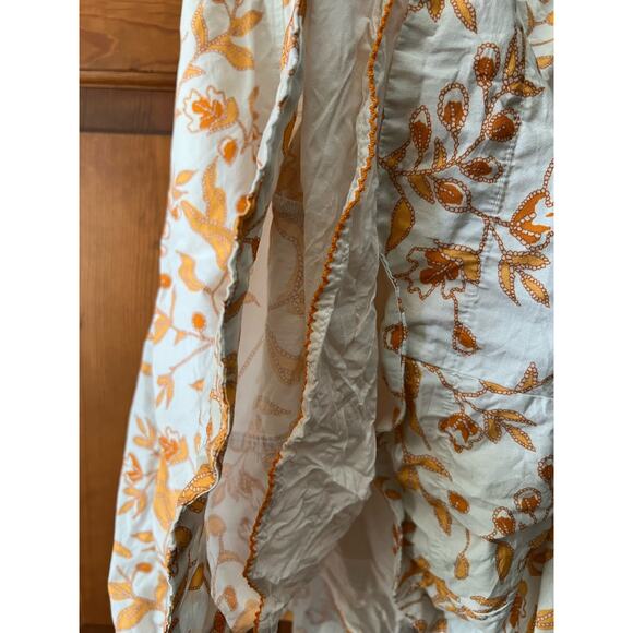 Maeve by Anthropologie Women's Floral Sweetheart Mini Dress Orange/White Size L - Picture 7 of 15